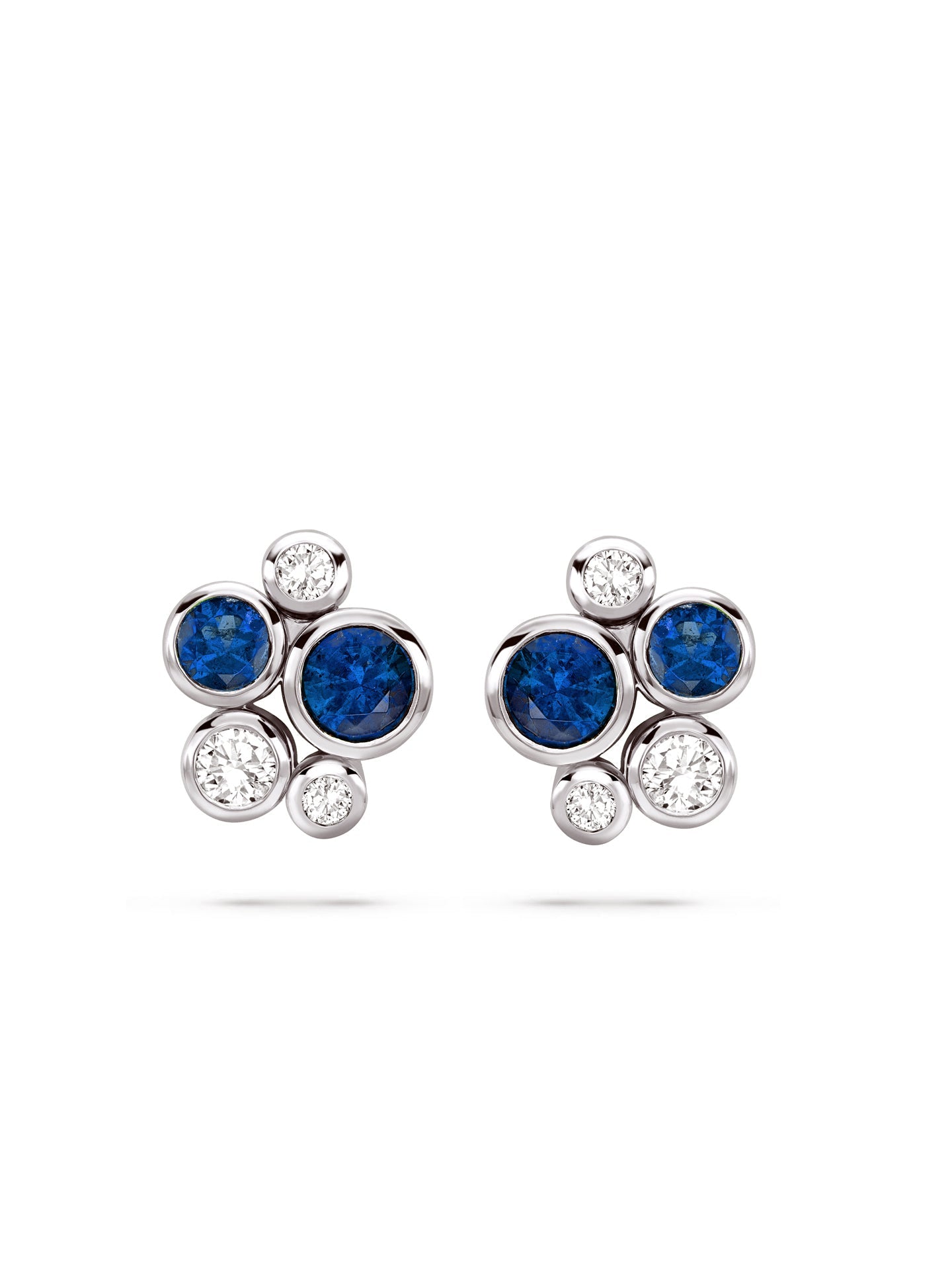 Raindance Sapphire Cluster Stud Earrings