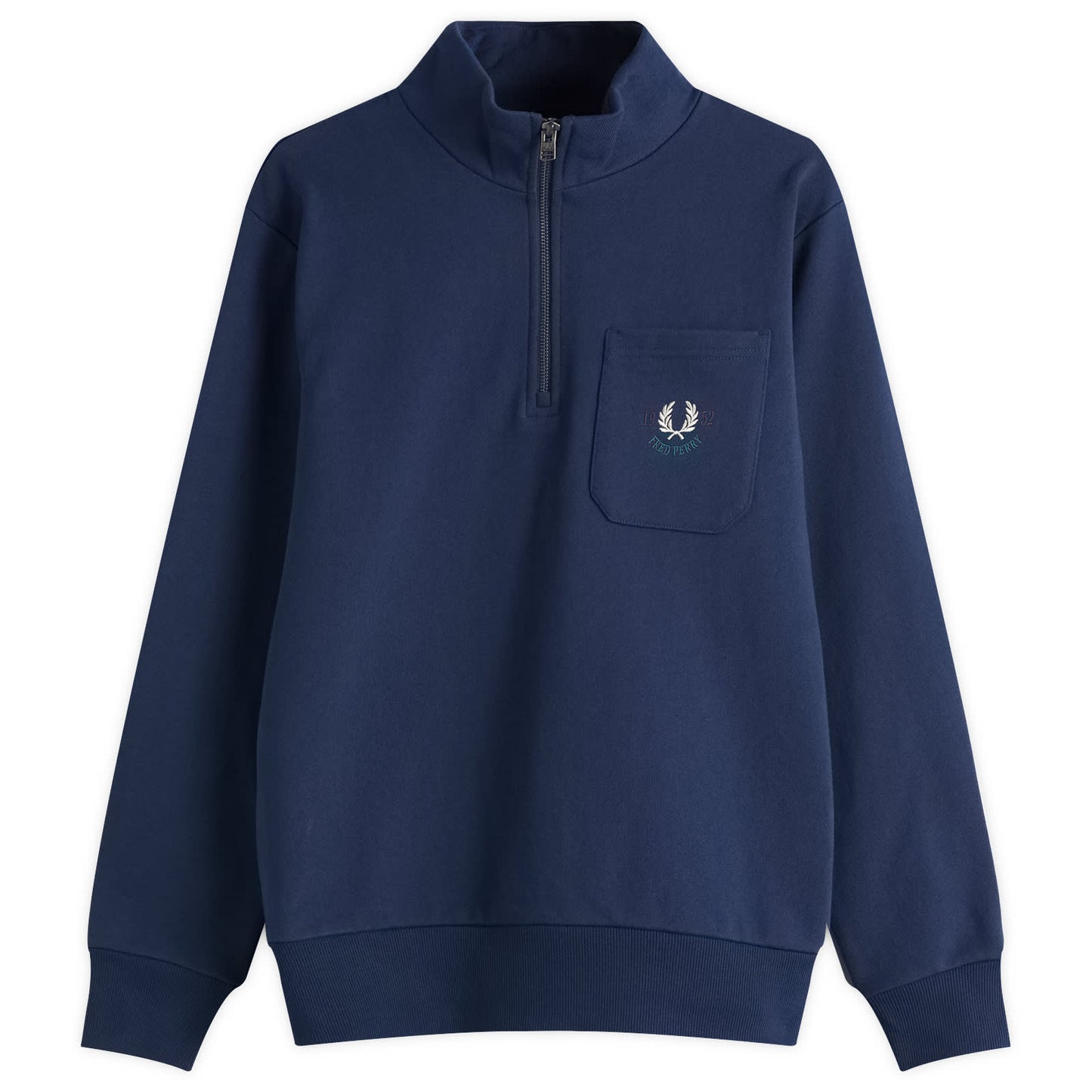 Fred Perry Embroidered  Half Zip Sweatshirt