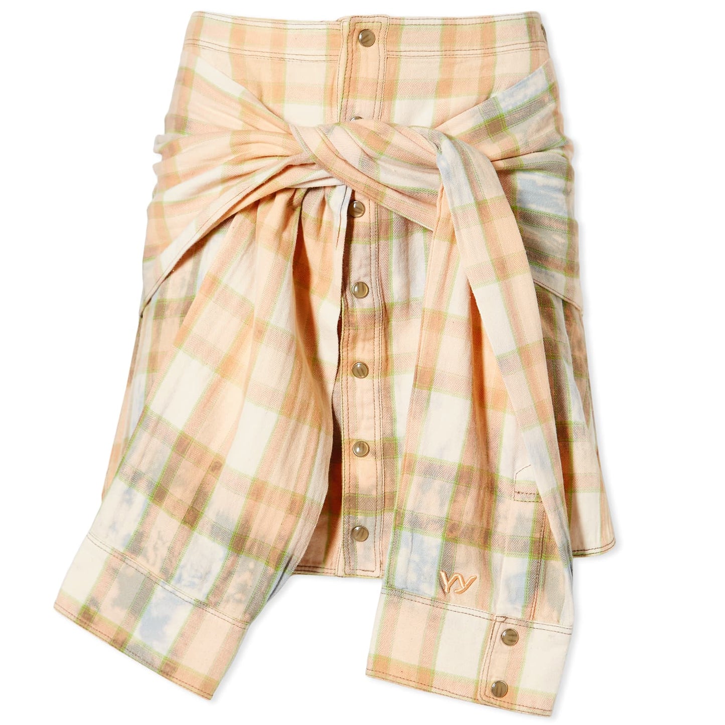 Faded Check Shirt Skirt