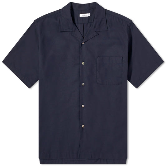 Short Sleeve Open Collar Panama Shirt