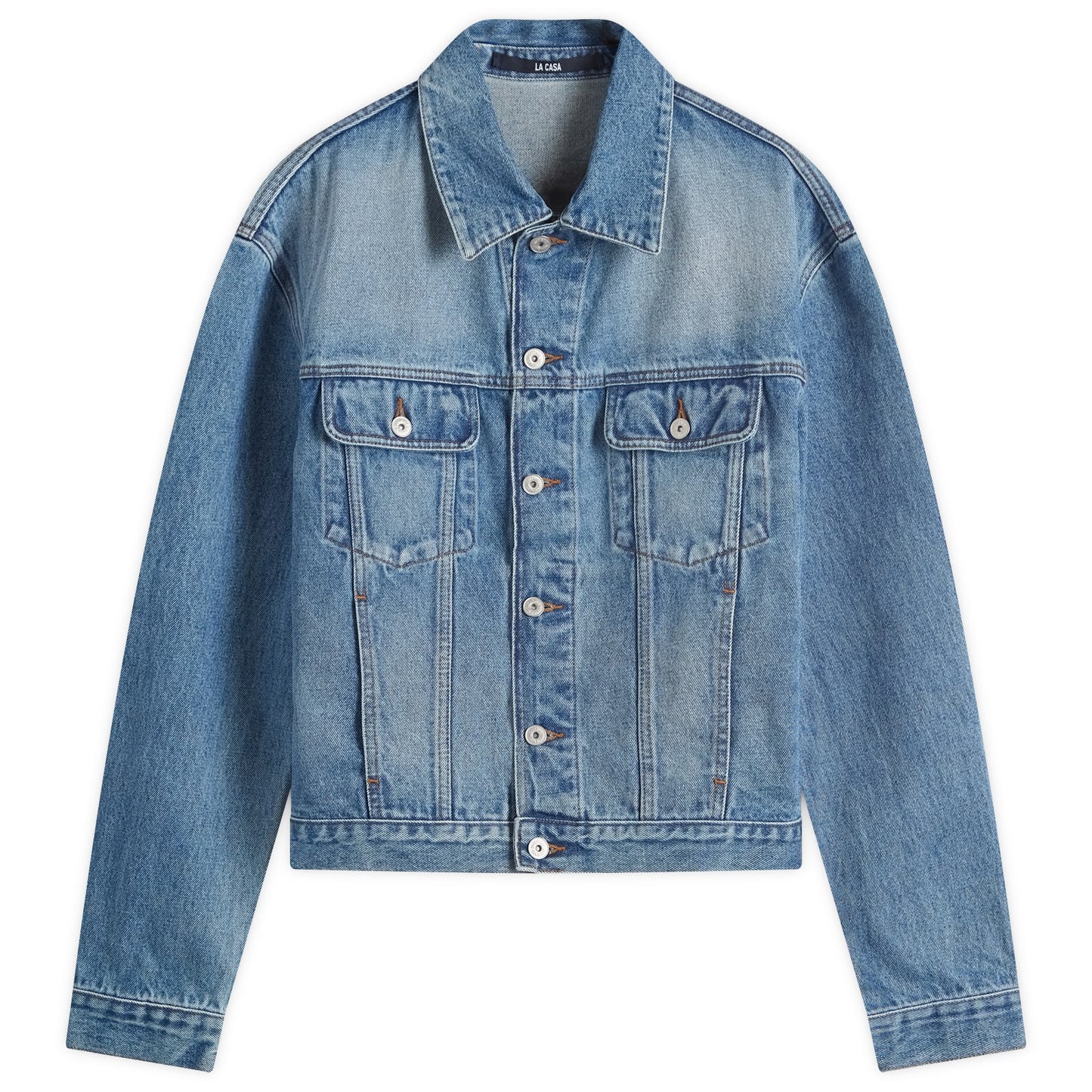 Leather Patch Denim Jacket