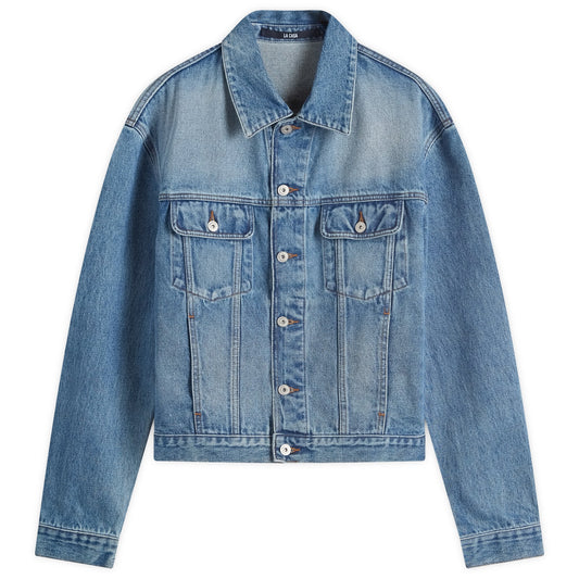 Leather Patch Denim Jacket