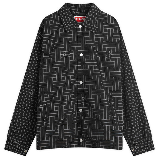 Weave Print Windbreaker Jacket