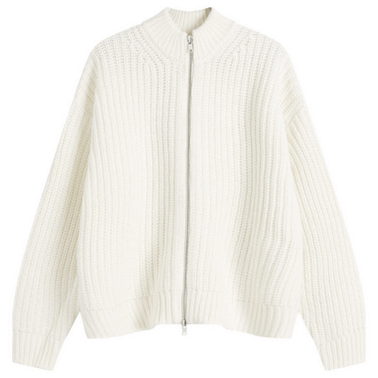 Chunky Rib Knit Track Jacket