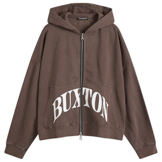 Cropped Logo Zip Hoodie