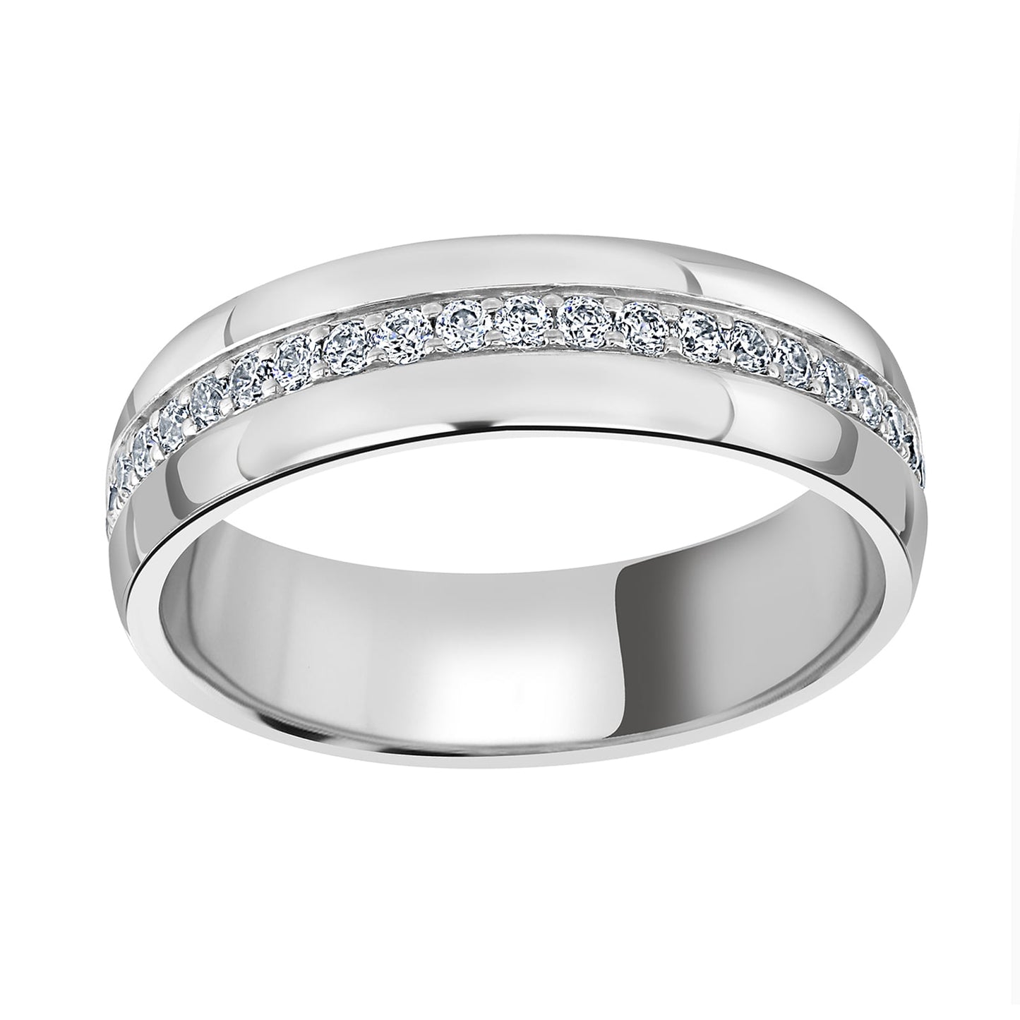 White Gold 0.64cttw Round Centre Diamond Set Ring