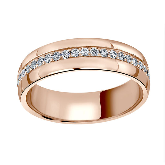 Rose Gold 0.64cttw Round Centre Diamond Set Ring