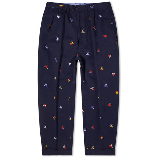 Beams Plus 2 Pleat Embroidered Trousers