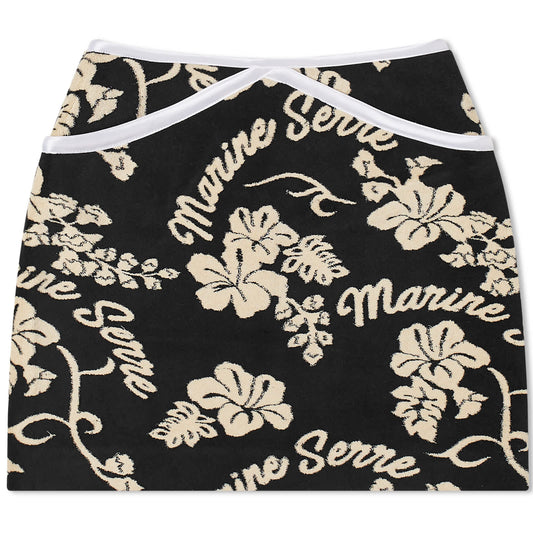Jersey Jacquard Floral Skirt