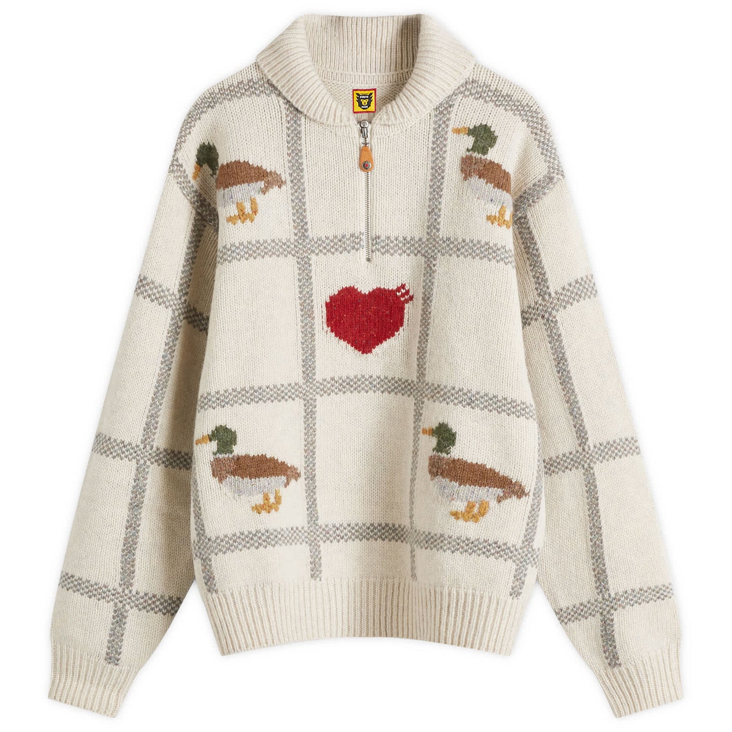 Animal Half-Zip Knit Sweater