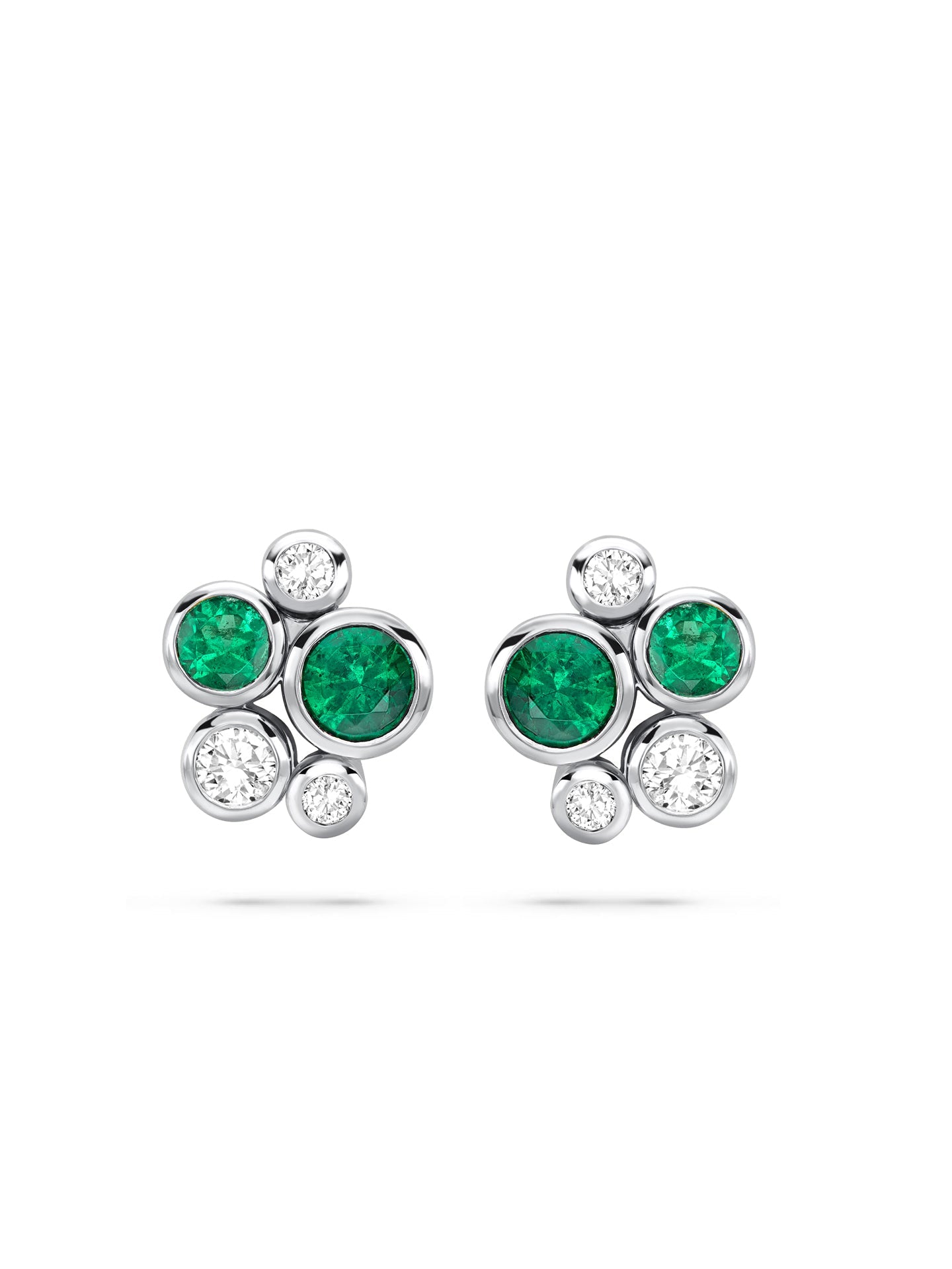 Raindance Classic Cluster Emerald Stud Earrings