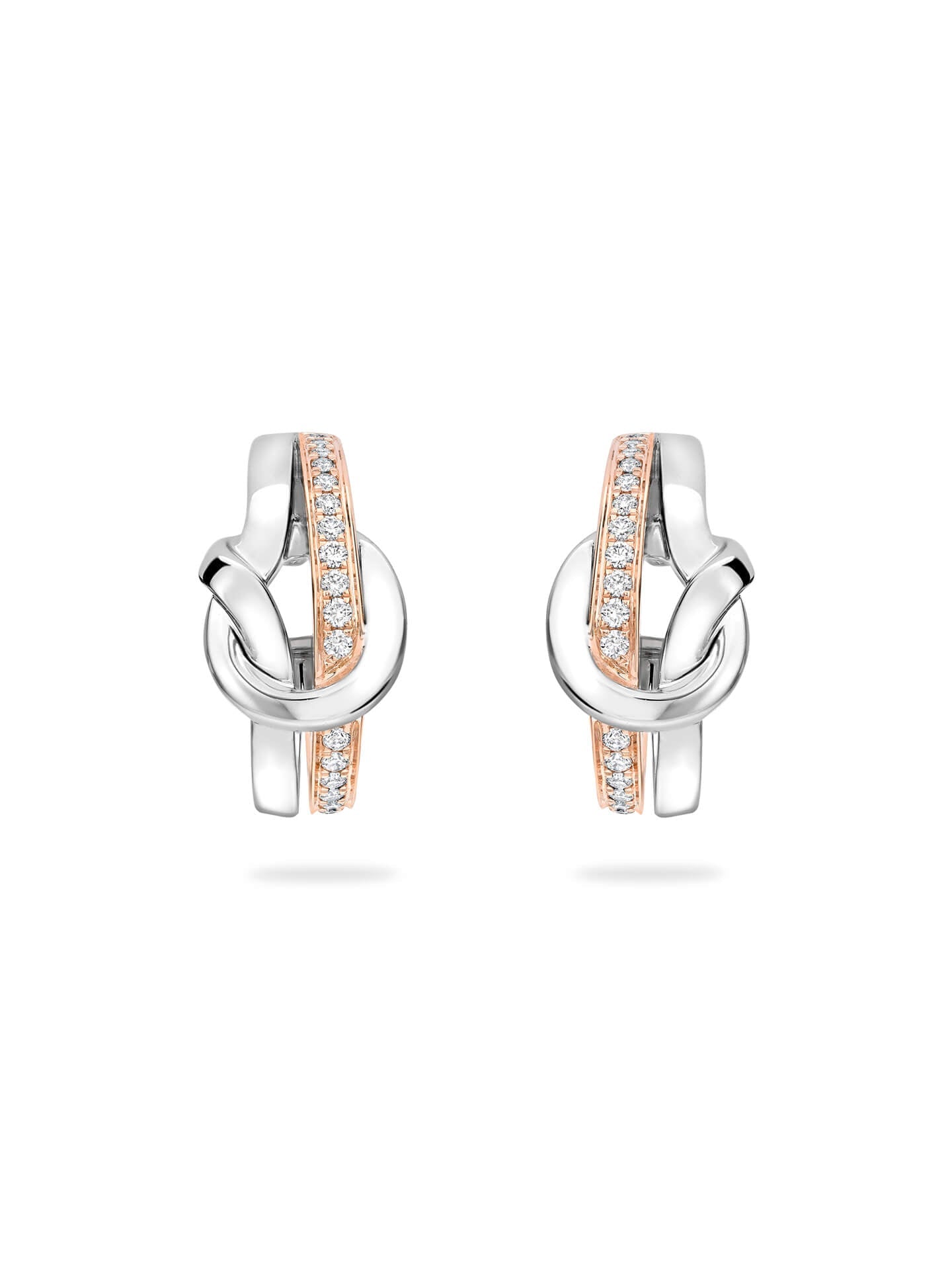 The Knot White and Diamond Earrings