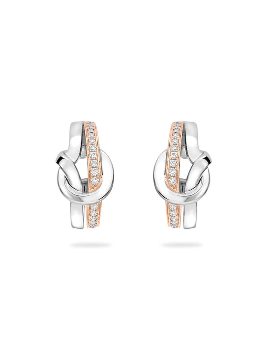 The Knot White and Diamond Earrings