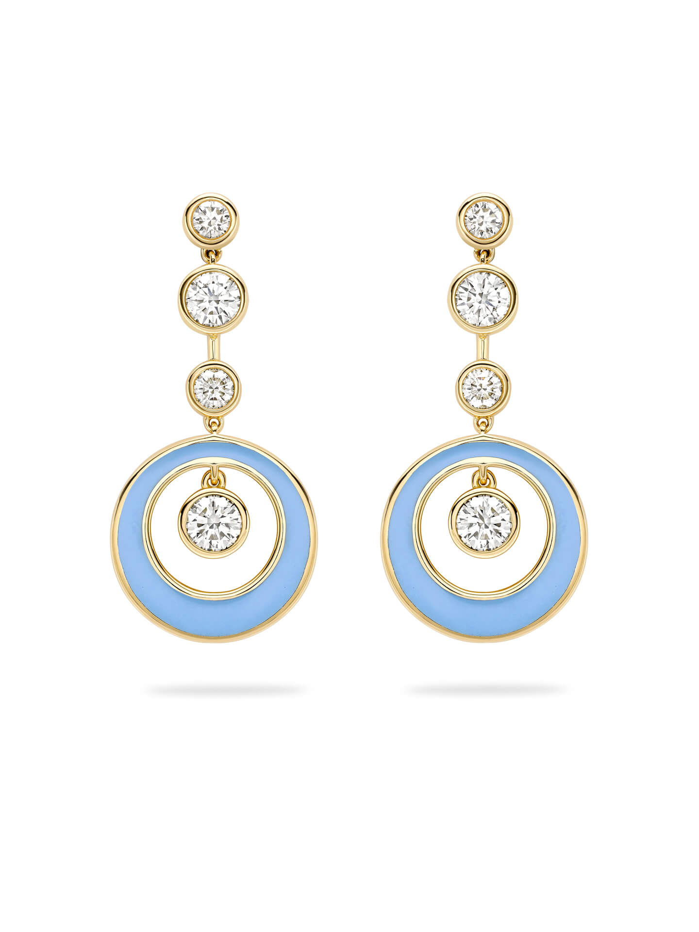 Raindance Diamond Blue Enamel Earrings