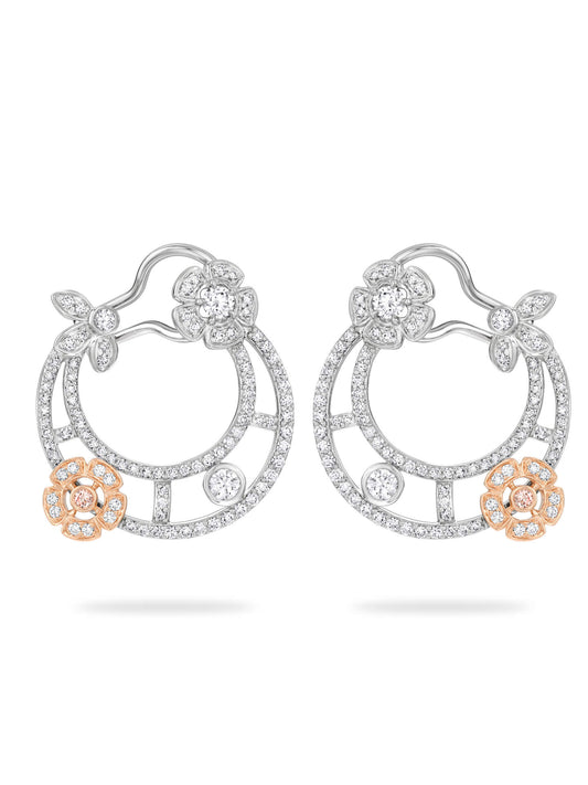 Secret Garden Flower Diamond Earrings