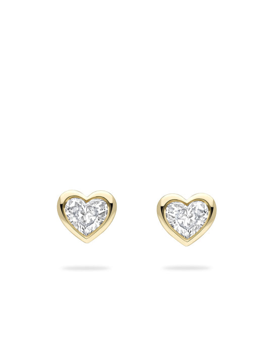 Florentine Heart Diamond Earrings