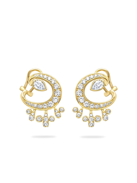 Lucky Diamond Horseshoe Splash Earrings