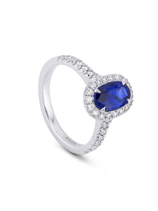 Vintage Oval Blue Sapphire Ring 1.9 carat