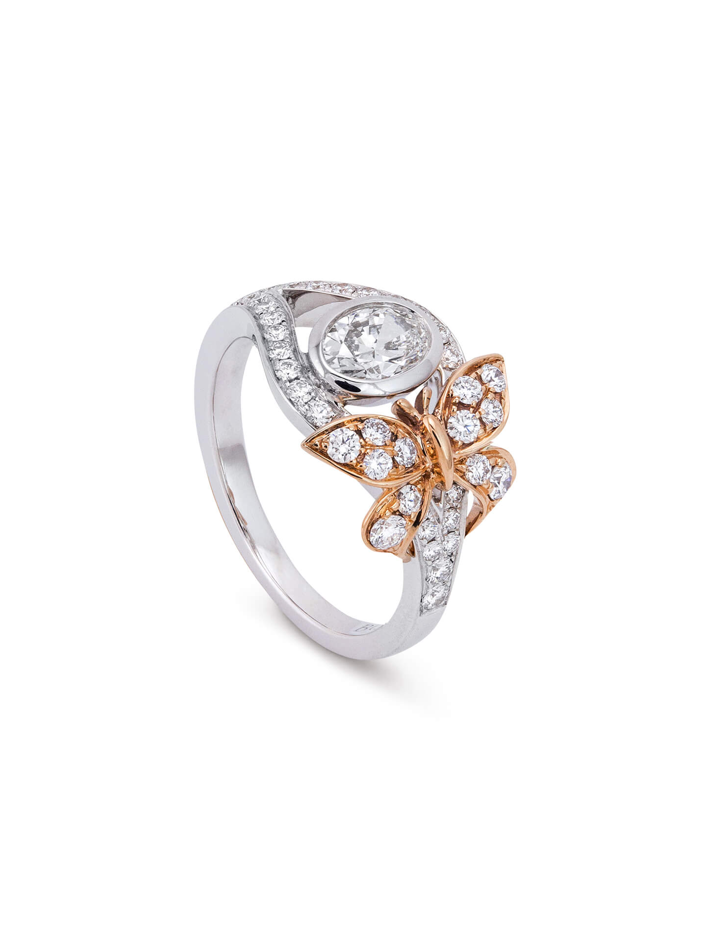 Butterfly Diamond Pinky Ring