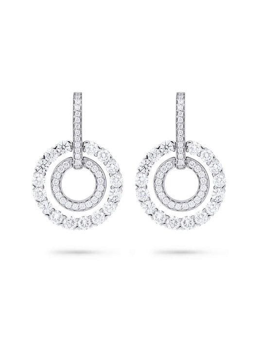 Roulette Double Hoop Diamond Earrings