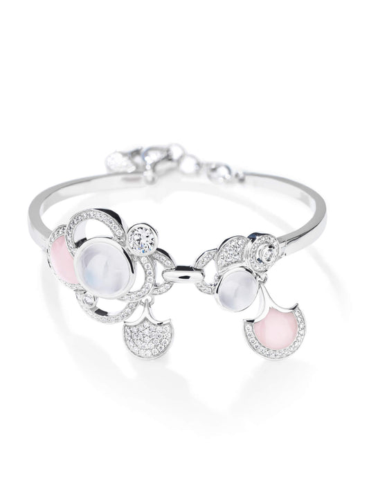 Raindrop Moonstone Pink Opal Bangle