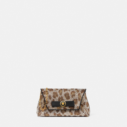 Crystal Leopard Gianni Ribbon Clutch