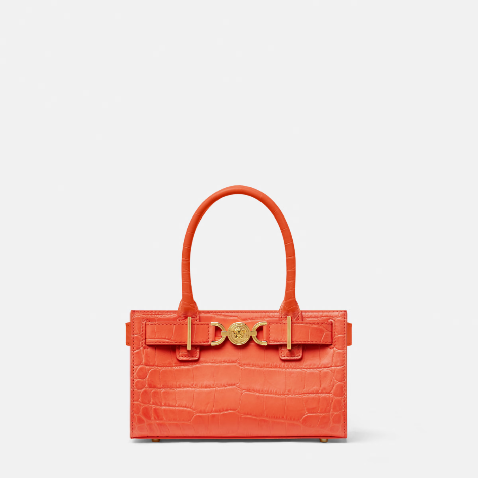 Croc-Effect Medusa '95 Small Tote Bag