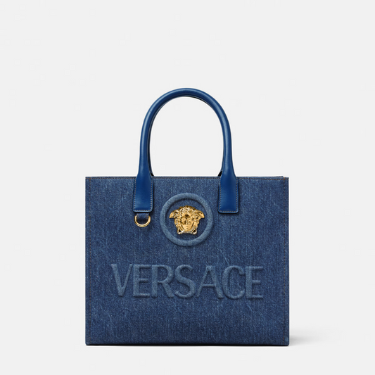 La Medusa Denim Small Tote Bag