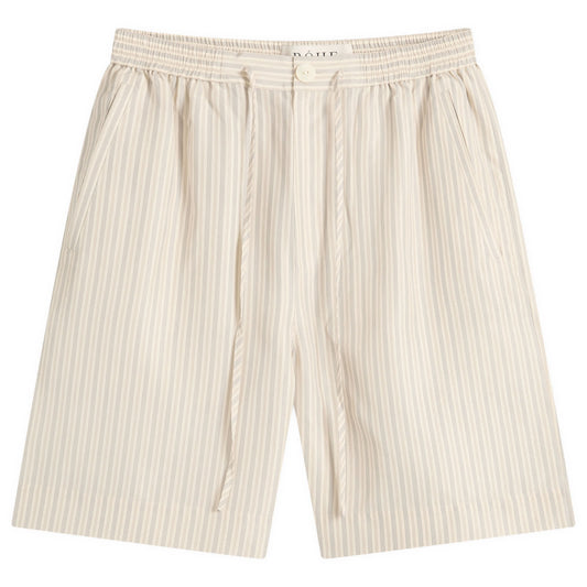 Stripe Silk Drawstring Shorts