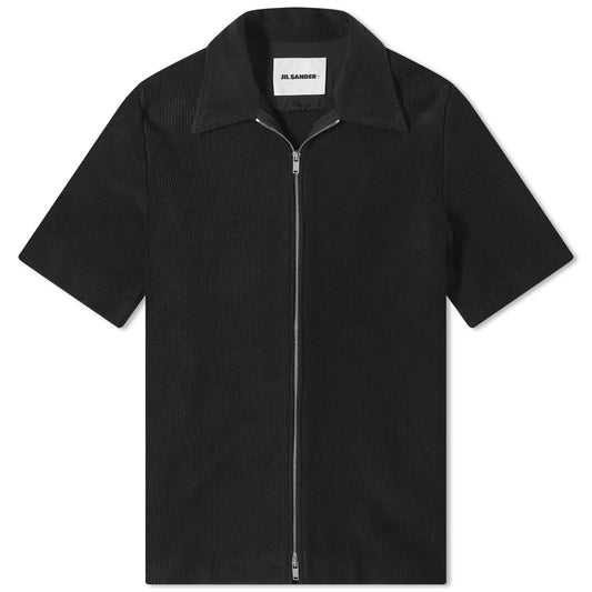 Plus Fine Cord Zip Short Sleeve Shirt