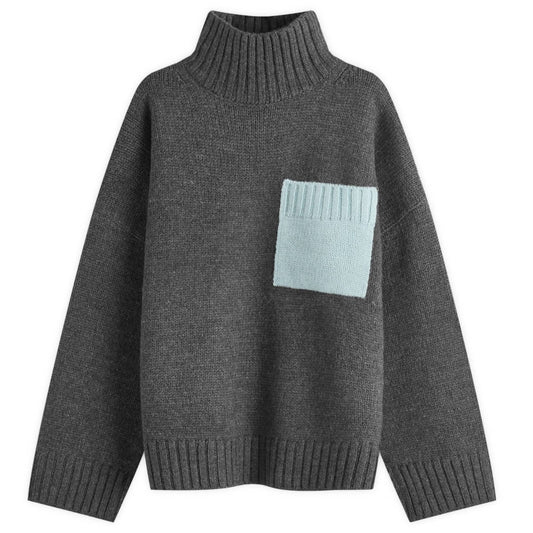 Patch Pocket Turtleneck Jumper