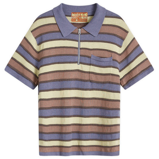 Lifted Stripe Half Zip Polo