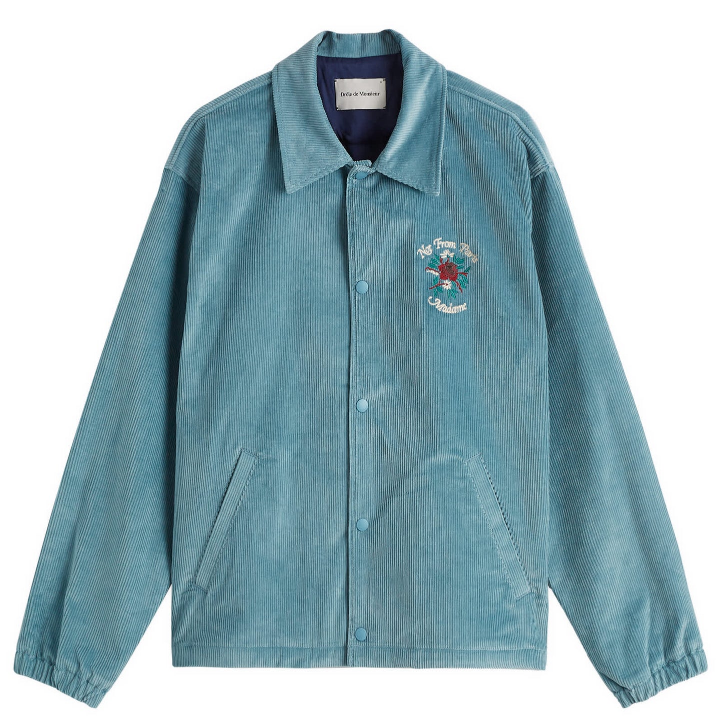 Flowers Slogan Corduroy Jacket