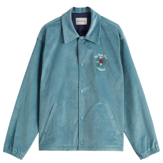 Flowers Slogan Corduroy Jacket