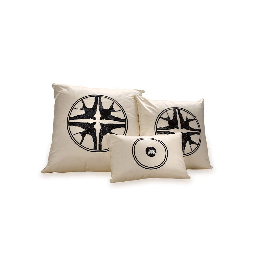Hirondelles Beaded Medium Cushion