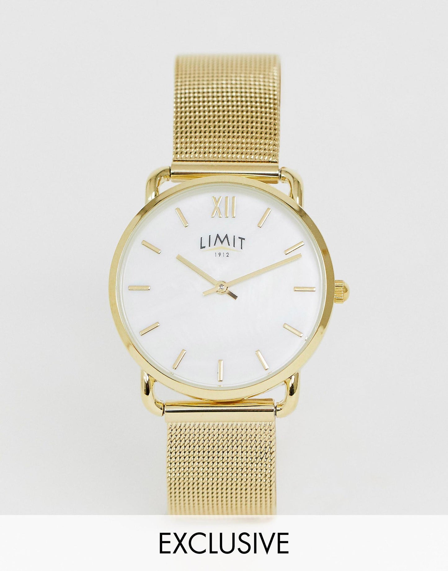 Classic Mesh Stainless Steel Bracelet Watch With Mother Of Pearl Dial