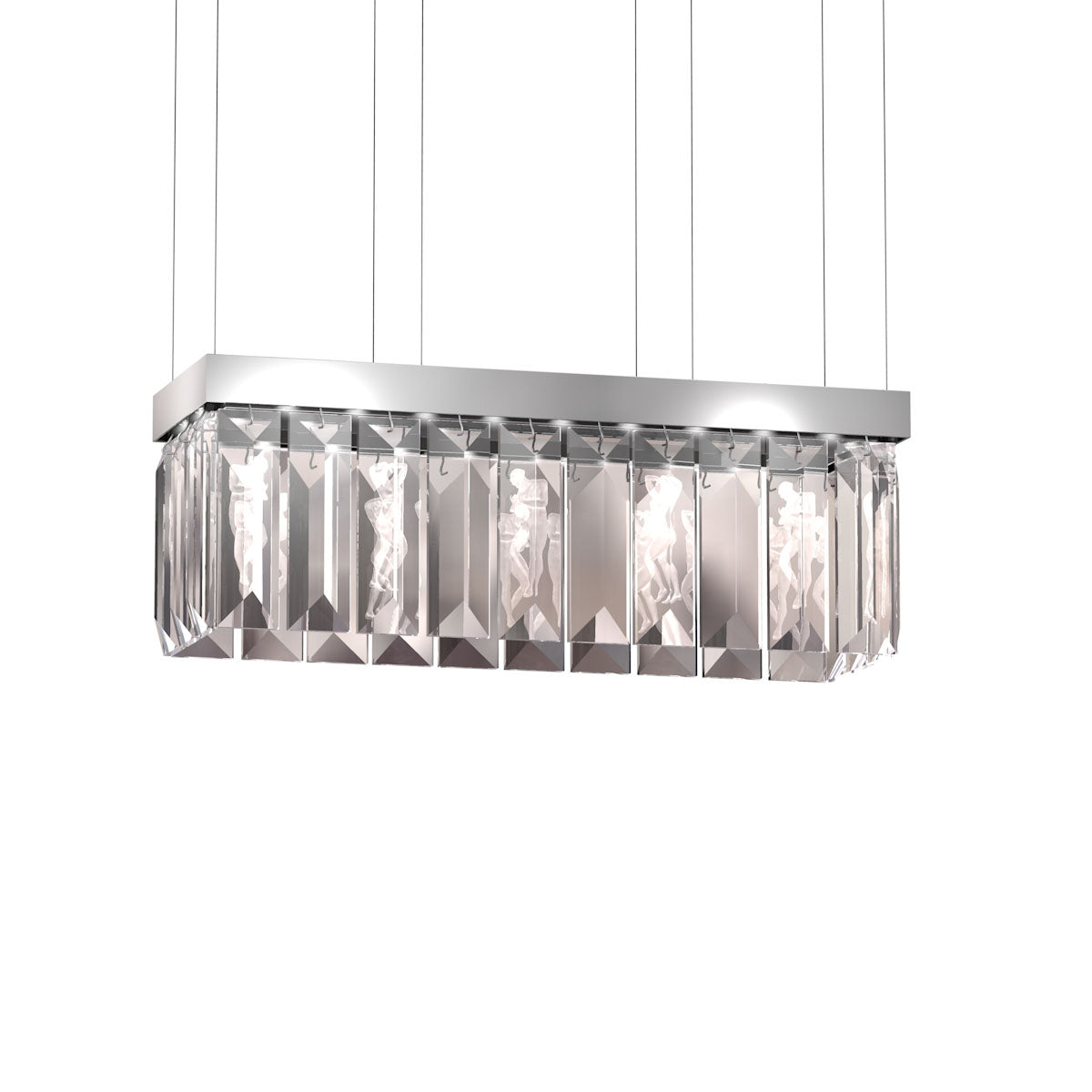 Serene 26 Prisms Chandelier, Rectangular