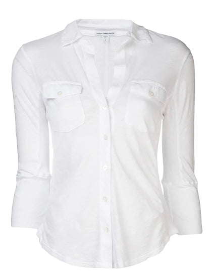 Sheer Slub Panel Shirt