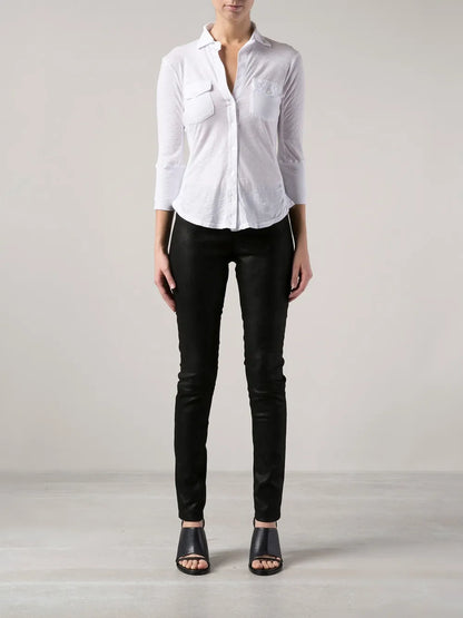 Sheer Slub Panel Shirt