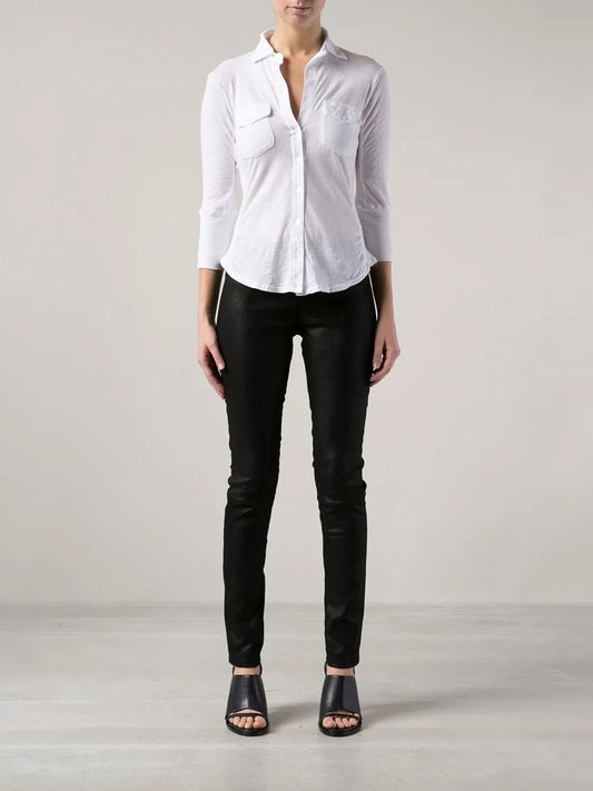 Sheer Slub Panel Shirt