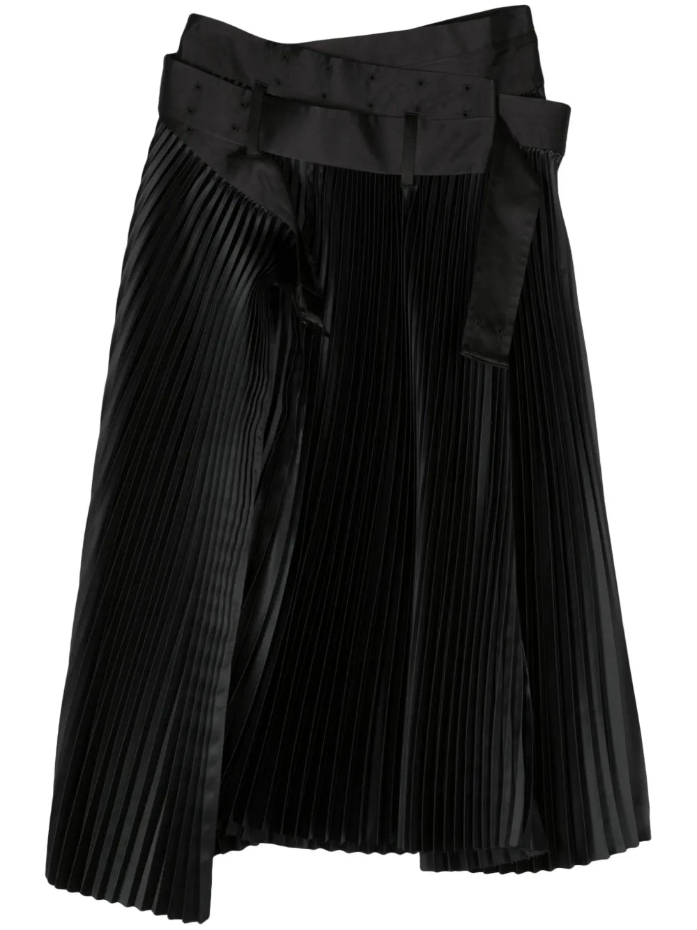 Pleated Midi Satin Skirt