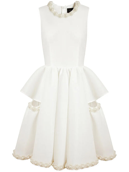 Embellished Coated Mesh Dress