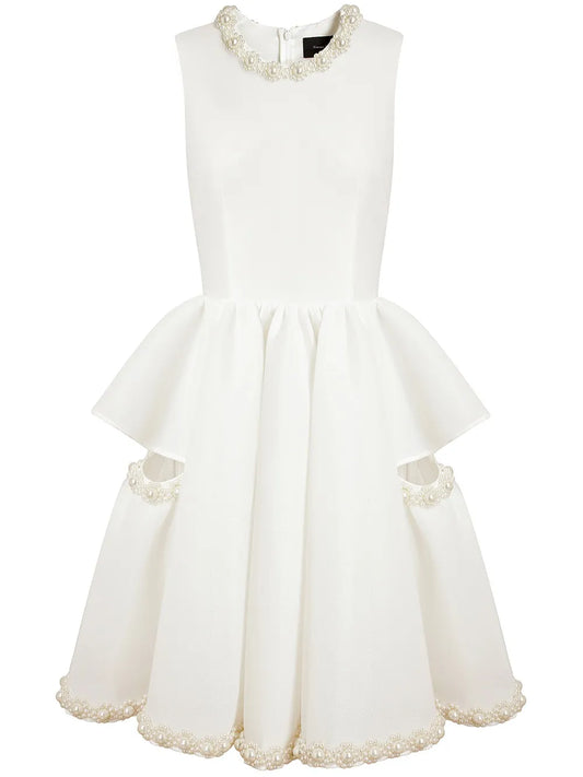 Embellished Coated Mesh Dress