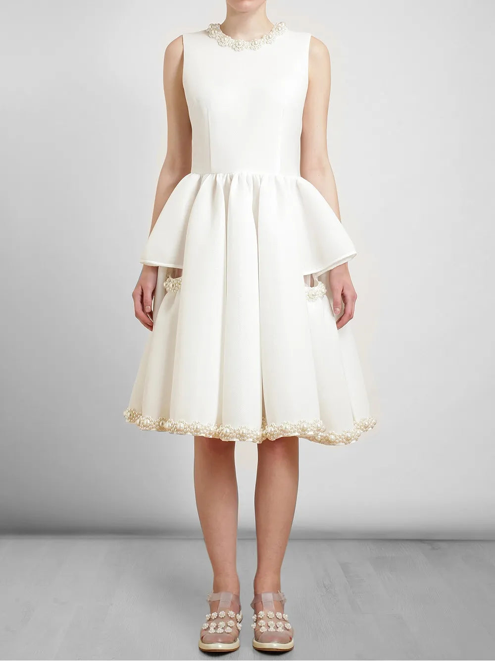 Embellished Coated Mesh Dress