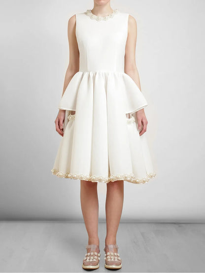 Embellished Coated Mesh Dress