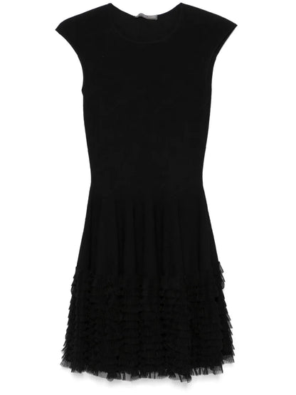 Lace Knit Ruffle Dress