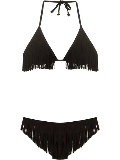 Fringed Halterneck Bikini Set