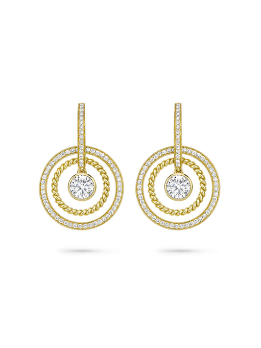 Roulette Single Stone Drop Earrings