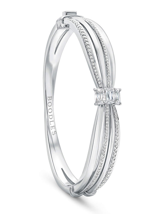 Ribbons Three Stone Ashoka Diamond Bangle