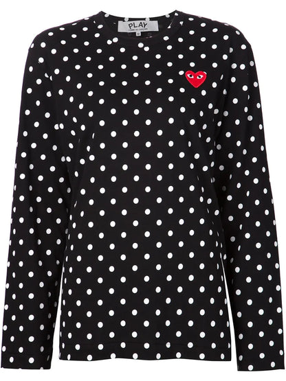 Long Sleeve Polka Dot T-Shirt